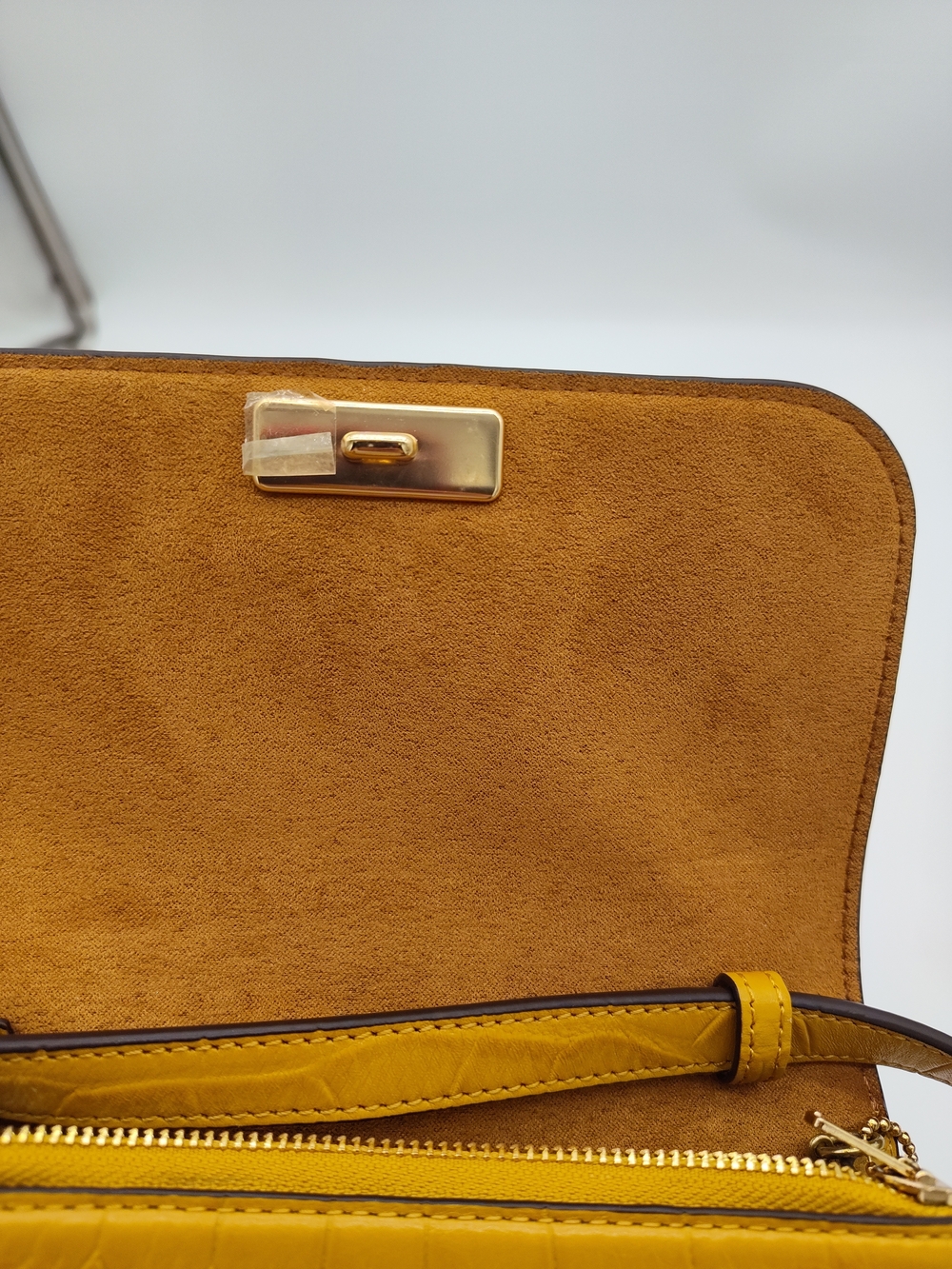 COACH Mini Brynn Crossbody G2179 C5627 NWOT Croc Embossed Mustard Bag - Picture 8 of 16